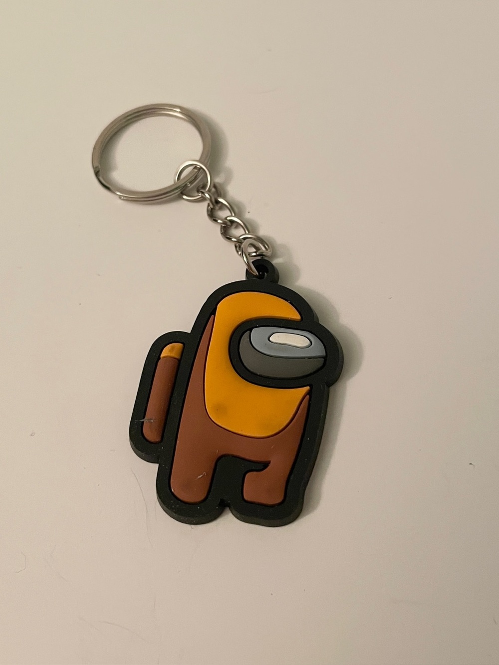 Among Us Brown Crewmate Silicone Keychain Gamer Collectible Bag Charm